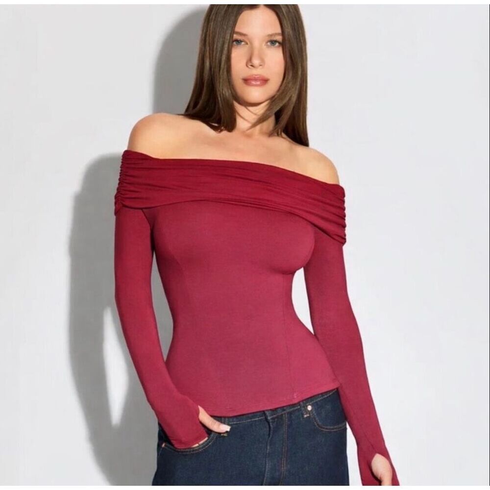 TA3 Shapey Off Shoulder Corset Top In Rust Size XS Nwt